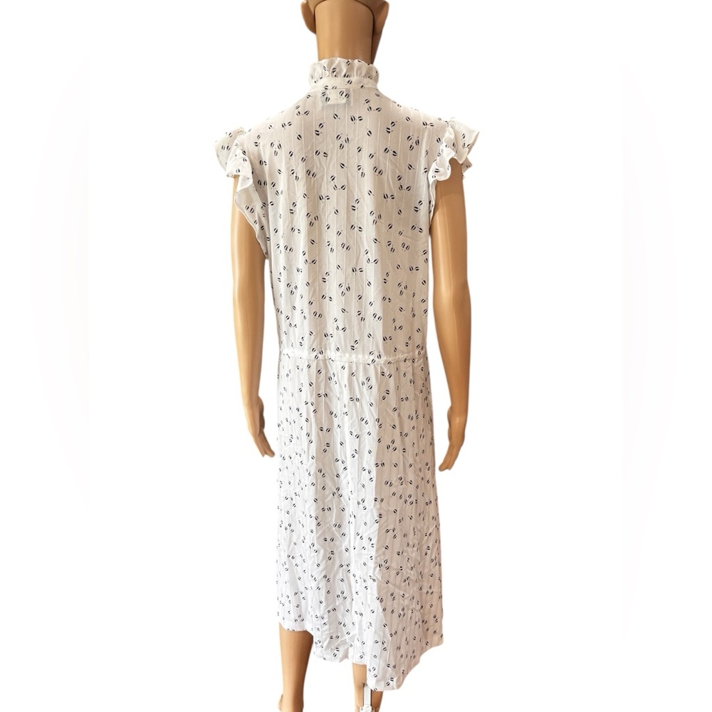 Cheongsam poly white shift style day dress-XL The dress Express vintage 90βs - Picture 2 of 8